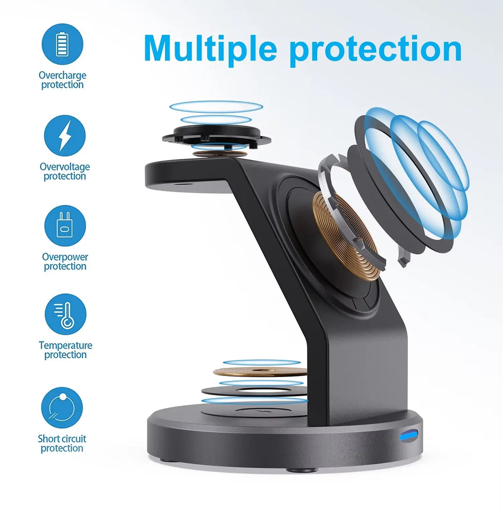 3-in-1 Magnetic Wireless Charging Station For iPhone, Apple Watch & AirPods