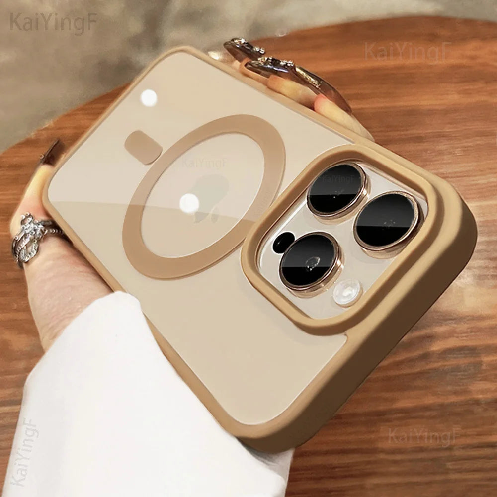 Transparent Case For iPhone 17 16 15 14 13 12 11 Pro Max Plus Air Magnetic Wireless Charge Cases Clear Cover